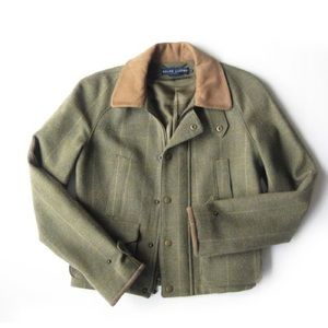Ralph Lauren Olive Green Jacket with Tan Collar